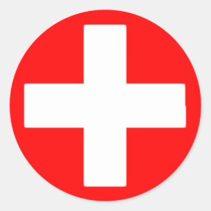red cross classic round sticker