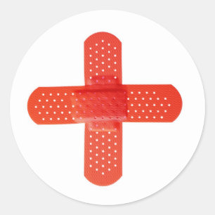 Red cross classic round sticker