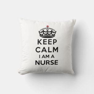 red cross crown Keep Calm I am a Nurse Cushion