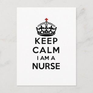 red cross crown Keep Calm I am a Nurse Postcard