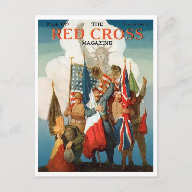Red Cross Magazine Features WWI Soldiers Postcard (Front)