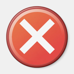 Red Cross No X Incorrect Symbol Magnet