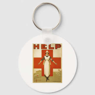 Red Cross Nurse Help Advertisement World War 2 Key Ring