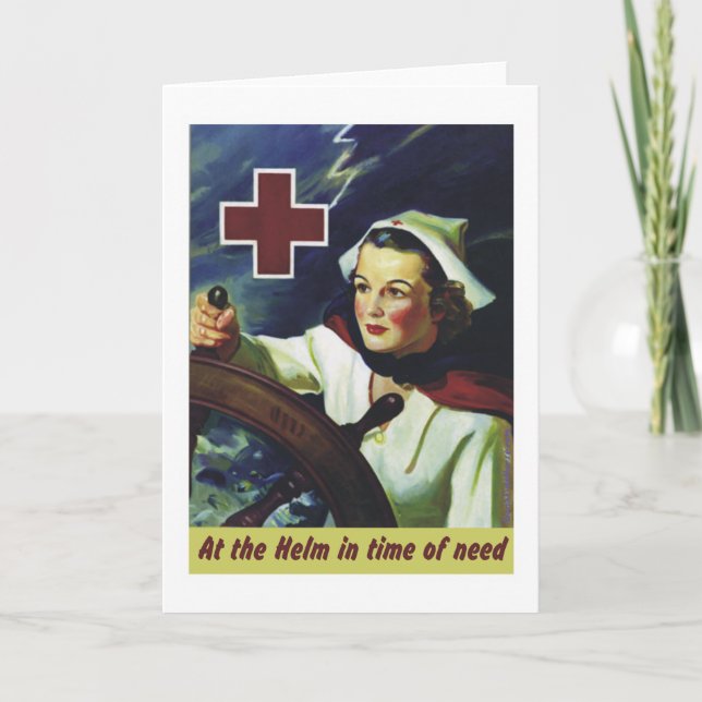 Red Cross Poster - Nurse at the Helm Card (Front)