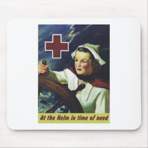 Red Cross Poster - Nurse at the Helm Mouse Mat