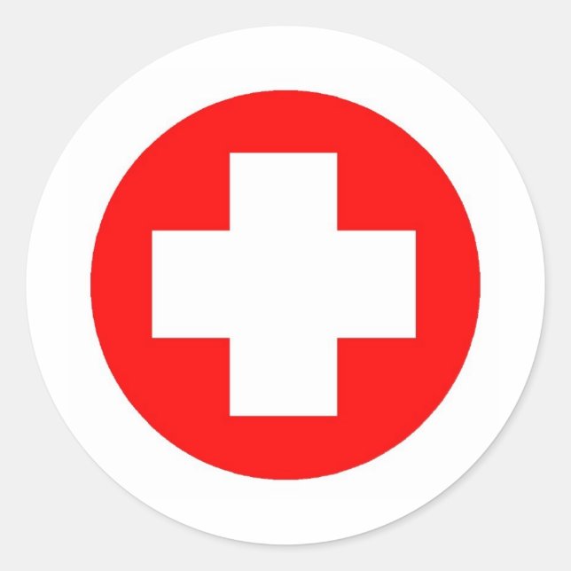 Red Cross Products & Designs! Classic Round Sticker (Front)