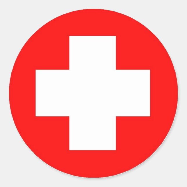 Red Cross Products & Designs! Classic Round Sticker (Front)