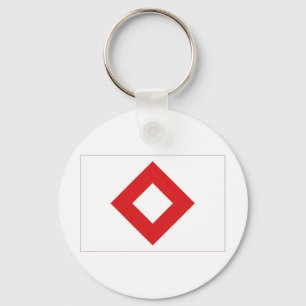 Red Cross Red Crystal Flag Key Ring