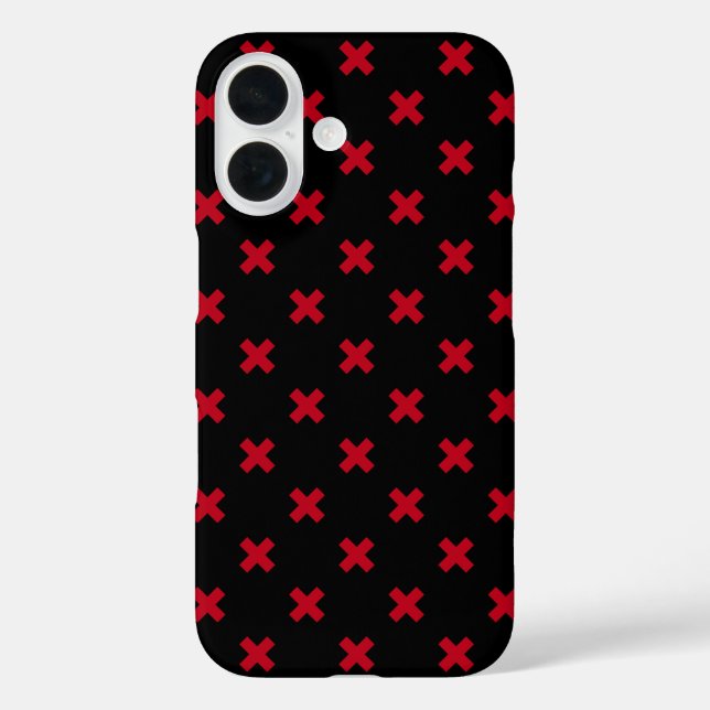 Red cross stitches on black Case-Mate iPhone case (Back)