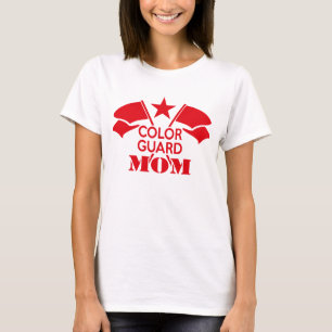Red Crossed Flags Color Guard Mom T-shirt
