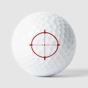 Red Crosshair Target Button Golf Balls