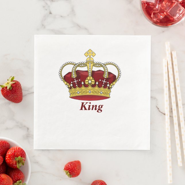 Red Crown King Napkin (Insitu)
