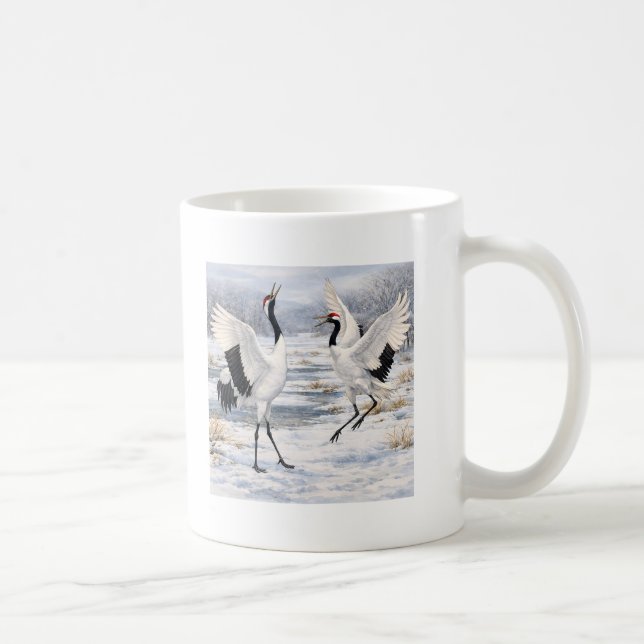 Red-crowned Cranes in Winter Coffee Mug (Right)