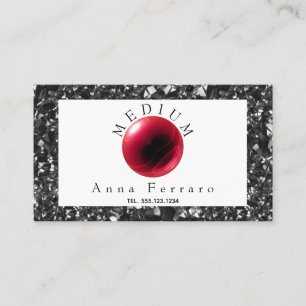 Red Crystal Ball & Obsidian Fortune Telling  Business Card