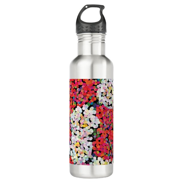  Red Crystal Floral Blooms  710 Ml Water Bottle (Front)