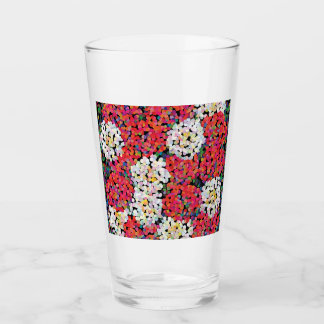  Red Crystal Floral Blooms  Glass