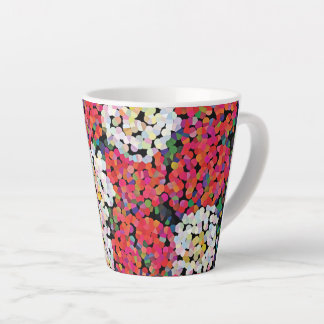 Red Crystal Floral Blooms Latte Mug