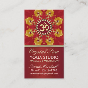 Red Crystal Star Yoga Studio Business Card