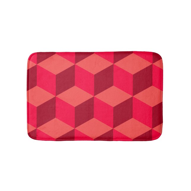 Red Cubes Bath Mat (Front)