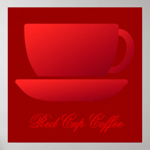 Red Cup and Saucer Poster