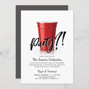 Red Cup   Any Occassion Celebration Party Invitation