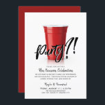 Red Cup | Any Occassion Celebration Party Red Invitation<br><div class="desc">Sometimes,  you just need an excuse to party.  This invite has all the elements for your non-occasion celebration.
It features a classic red cup with the words "party?!" above it.  Underneath is a spot for your unique information.</div>