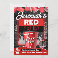 Red Cup Turn Up Grunge Style Birthday Party Photo