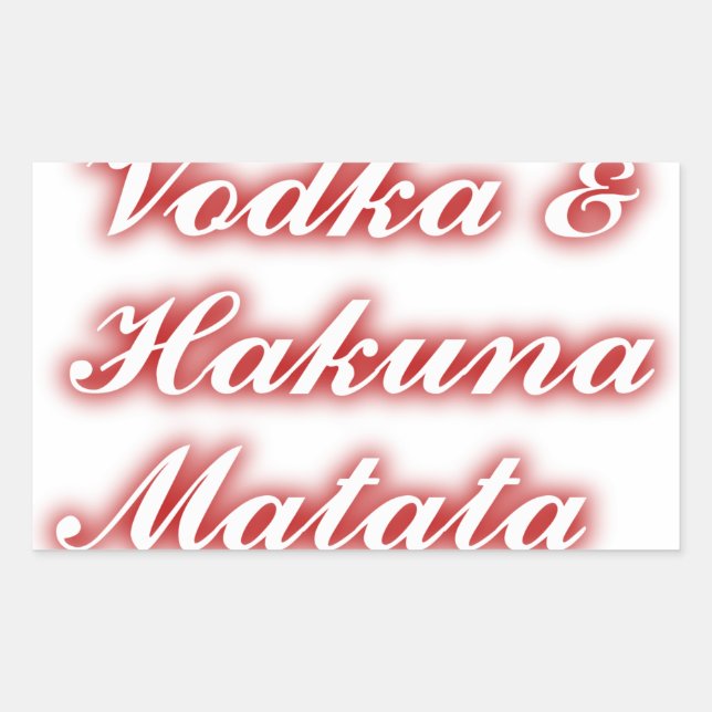 Red Cupcakes Vodka  Hakuna Matata FUNNY. Rectangular Sticker (Front)
