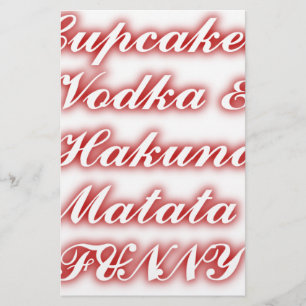 Red Cupcakes Vodka Hakuna Matata FUNNY. Stationery