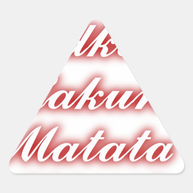 Red Cupcakes Vodka  Hakuna Matata FUNNY. Triangle Sticker (Front)