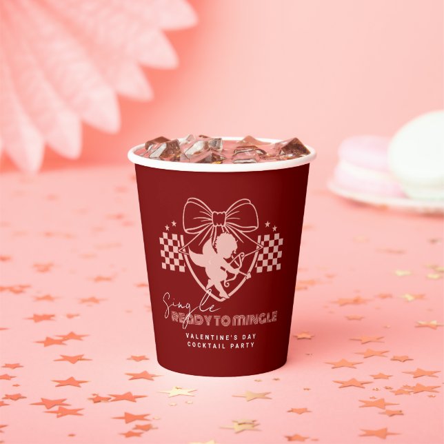 Red Cupid Singles Valentine's Day Party  Paper Cups (Insitu)