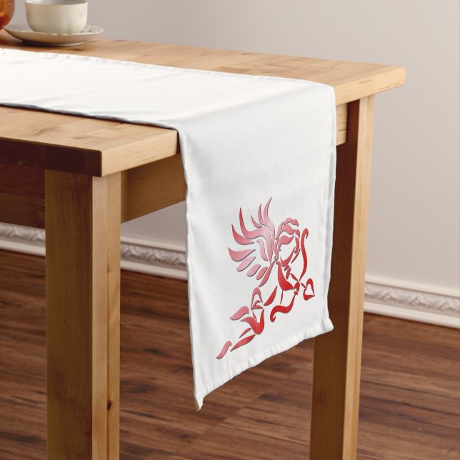 Red Cupid with Bow and Arrow Medium Table Runner (In Situ)