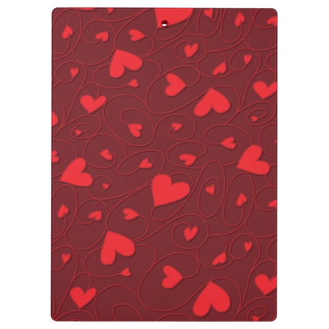 Red curly hearts clipboard (Back)