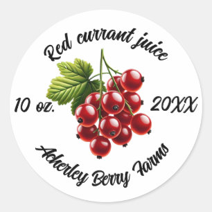 Red currant juice stickers for jars