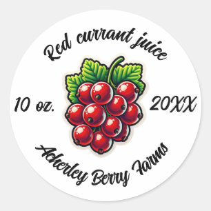 Red currant juice stickers for jars
