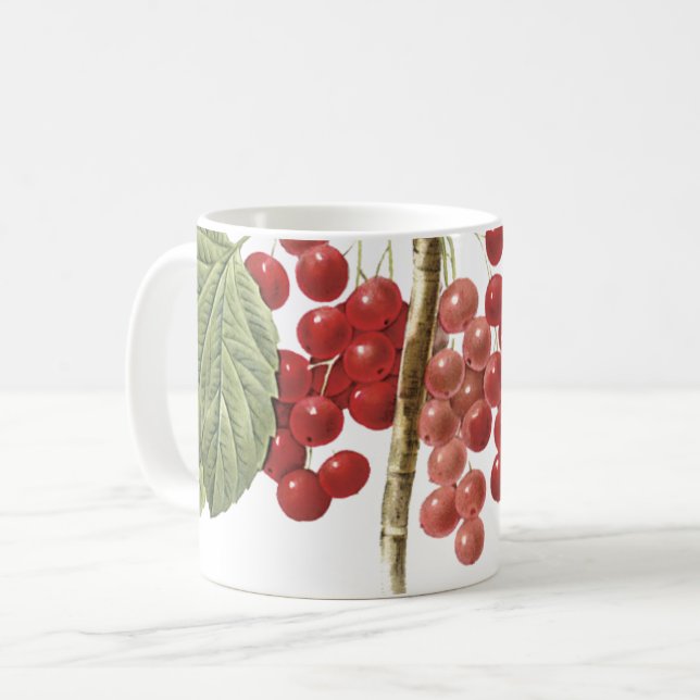 red currant(Ribes rubrum) by Redouté Coffee Mug (Front Left)