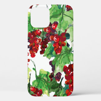 Red Currant Seamless Pattern iPhone 12 Case
