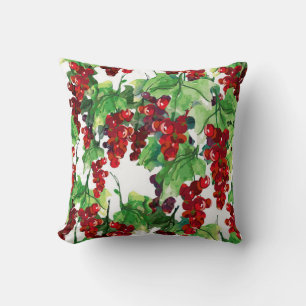 Red Currant Seamless Pattern Cushion