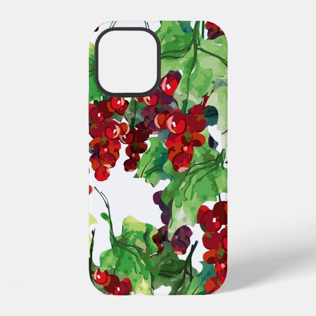 Red Currant Seamless Pattern iPhone Case (Back)