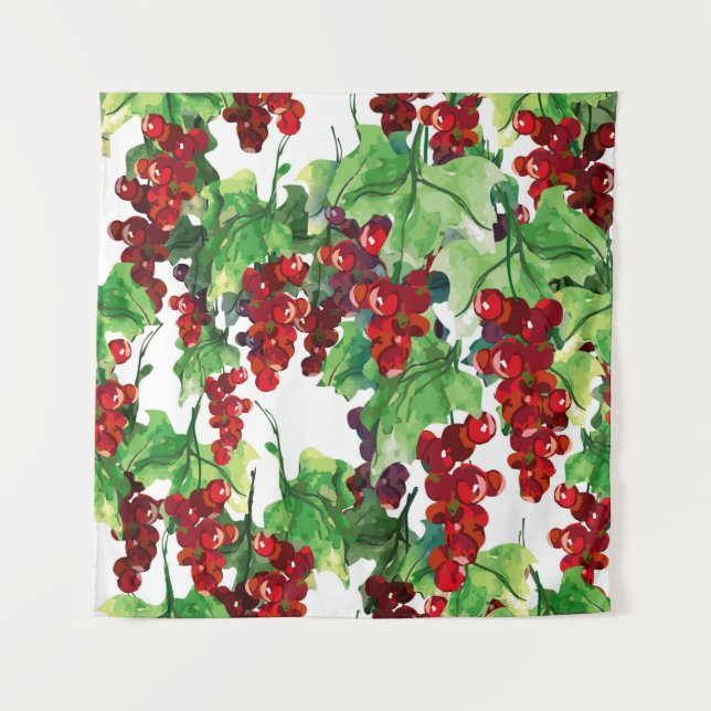 Red Currant Seamless Pattern Tapestry (Front)