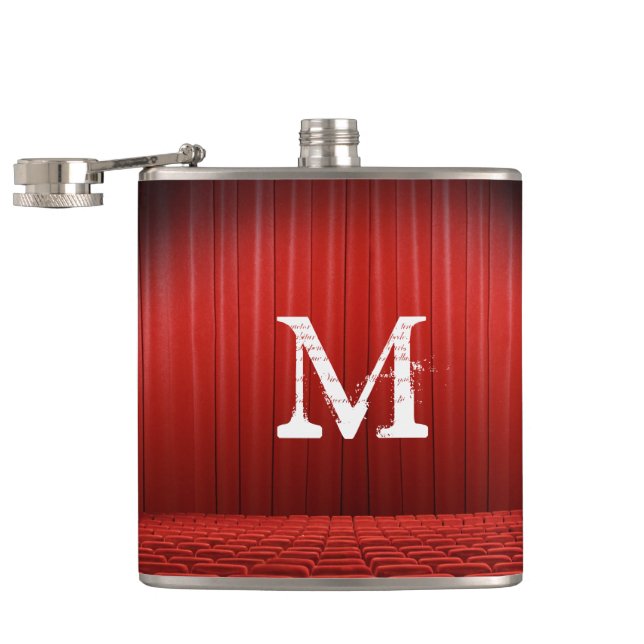 Red Curtain Theatre Monogram Whiskey Flask (Opened)