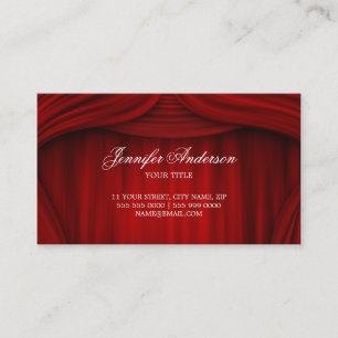 Red Curtains Theatre Stage business card