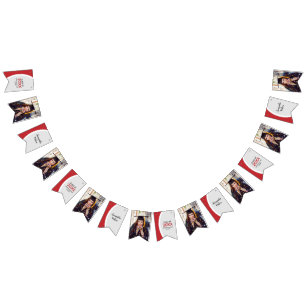 Red Curved Frame Photo Graduation Bunting