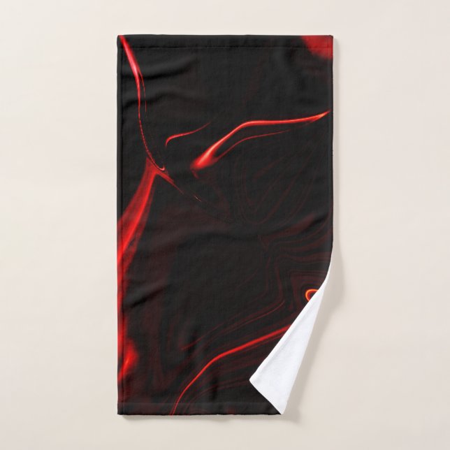 Red curves or undulation in darkest red background bath towel set (Hand Towel)