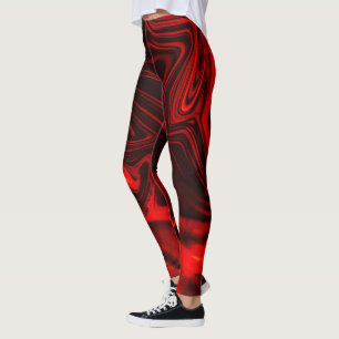 Red curves or undulations in dark fund, reddish. leggings