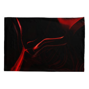 Red curves or undulations in darkest red fund pillowcase