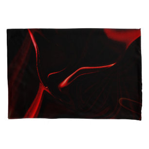 Red curves or undulations in darkest red fund pillowcase