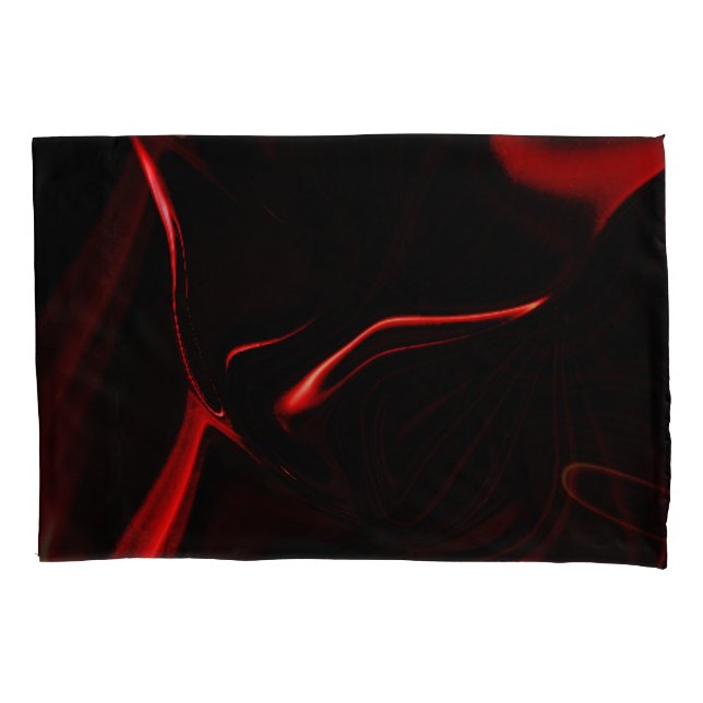Red curves or undulations in darkest red fund pillowcase (Front)