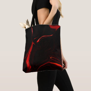 Red curves or undulations in darkest red fund tote bag