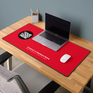 Red   Custom Business Logo Name, Slogan Desk Mat